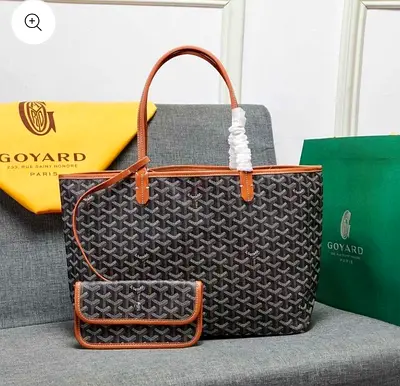 Goyard Saint Louis Tote Bag – Black/Grey Monogram – Designer Handbag