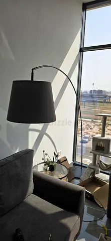 Modern Arc Floor Lamp with Grey Shade
