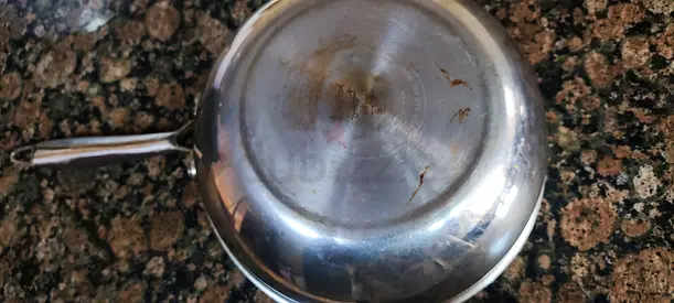 Used triply stainless steel saucepan 24 cm / frying pan with handle