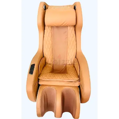 Massage Chair Cream/Brown Leather - Brand New