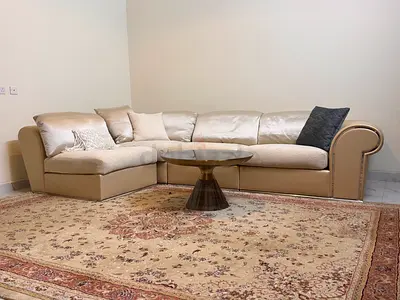 Italia Import ) Fendi Casa Lara Luxe Modular Sectional Sofa – Satin, Bouclé Leather Elegance