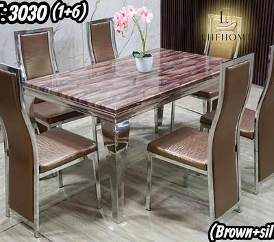 Brand new Top High Quality Marble dinning Table with 6 Chairs Available