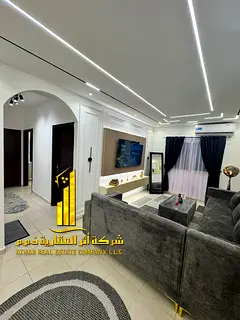 Luxury apartment, second occupancy, two bedrooms, living room, and open balcony. Ajman, Al Rawda. Fu