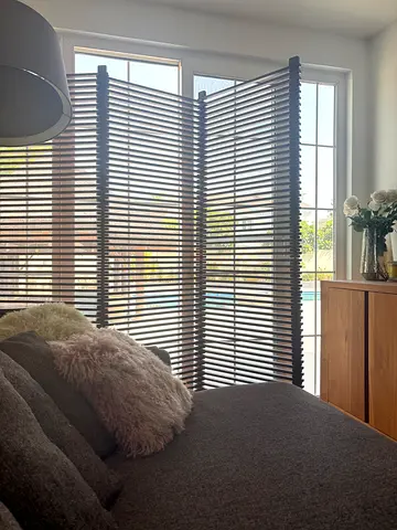 Crate & Barrel Ricci Wood Room Divider.