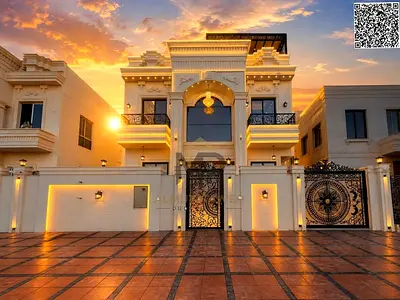 Own a luxurious villa with an elegant and classic design, consisting of two floors with a roof, inc