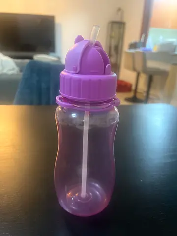 Used purple straw bottle - BPA free, good condition
