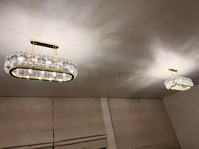 Set of 2 Crystal Ceiling Light Fixtures - Modern Oval - URGENT SALE
