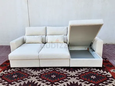 IKEA Esklstuna L Shape Sofa Bed Beige