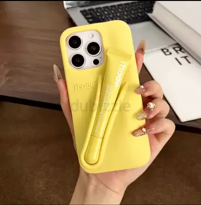 iphone cover back to school discount Yellow Rhode Silicone Case (with attached lip gloss holder)