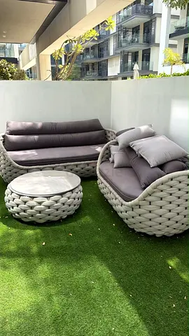 7-Seater Outdoor Garden Sofa Set with Rope Design (Aluminium Frame)