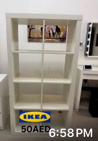IKEA white 8-cube Kallax-style shelving unit - good condition