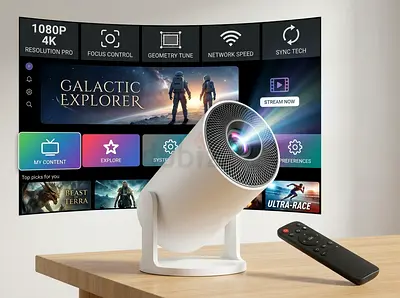 Portable Home Projector with Remote — Compact 1080p/4K Upscale