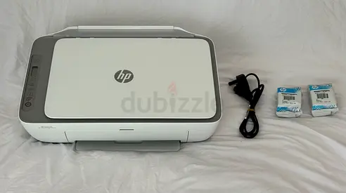 HP DeskJet All-in-One Printer with Power Cable and Two Ink Cartridges