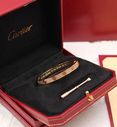 Cartier Love Bracelets Set (Yellow, Rose, White Gold) with Box & Papers