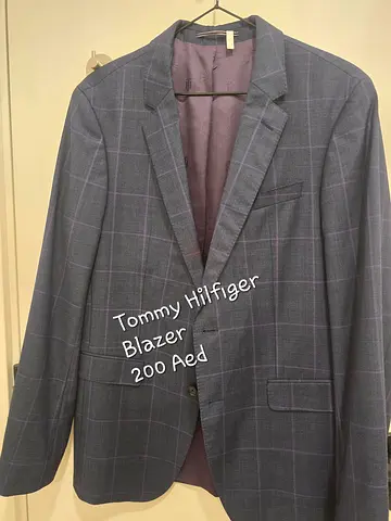 Tommy Hilfiger navy check blazer - size M, good condition