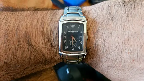 Emporio Armani men's rectangular dress watch