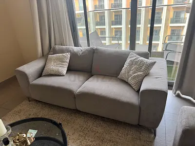 Comfortable Grey 2-Seater Fabric Sofa