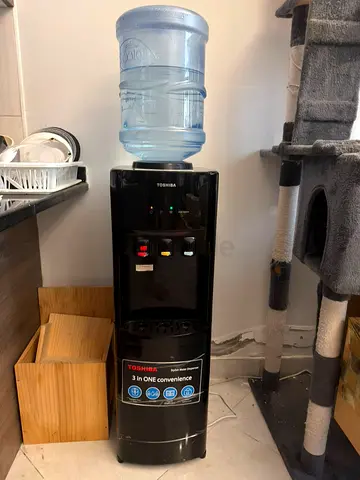 Toshiba 3-in-1 Water Dispenser (Hot/Cold/Room) - Black, Good Condition