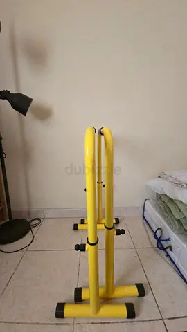 Dip Stand Pair of Yellow Push-Up/Parallettes Bars - Sturdy Home Workout Equipment - 200 kg Capacity