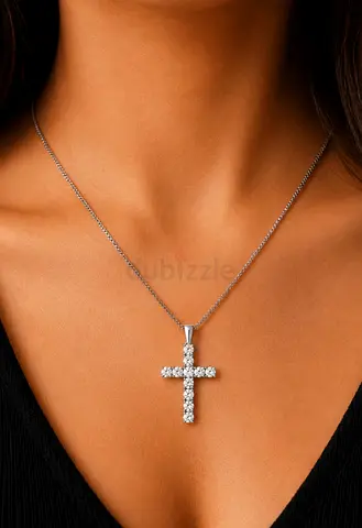 Moissanite cross necklace