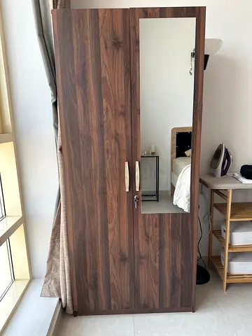 Brand new home box Wooden 2-Door Wardrobe with Mirror excellent Condition