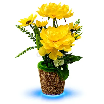 Yellow Artificial Flower Arrangement in Decorative Pot