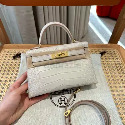 Hermes Kelly Mini Beton Matte Alligator GHW