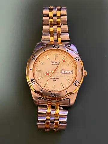 Seiko Two-Tone Men's Analog Watch with Day-Date