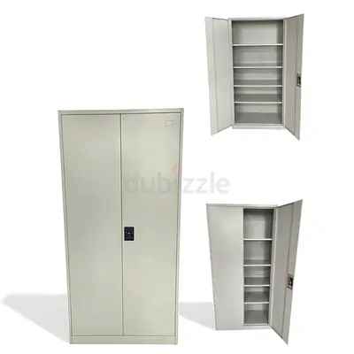 Metal Storage Cabinet with Shelves - 2-Door Office Cupboard