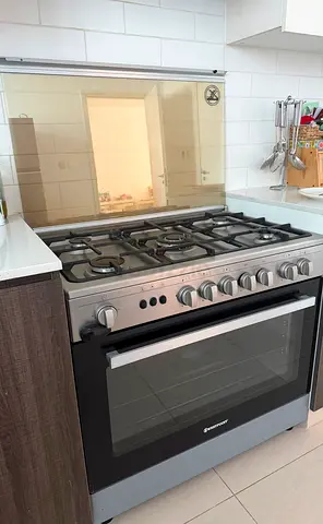 Stainless Steel 5-Burner Gas Range with Large Oven - Good Condition