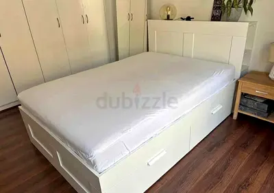 Ikea brimness bed with ikea mattress Queen size 160x200cm bed