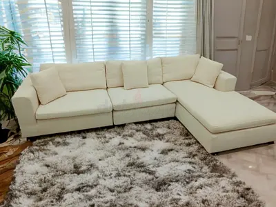 Marina home beige color lshape sofa