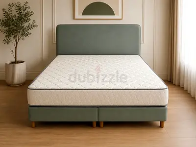 Modern Sage Green Bed Frame with Mattress