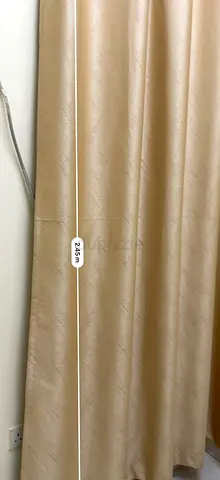 Beige blackout curtains total 2.45m length - set of 2 panels and length is 2.5 mtr
