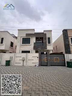 Villa for rent in Al Yasmin, featuring five master bedrooms, a majlis, a living room, a maid's room,