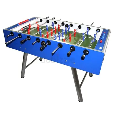 Professional Foosball Table 25mm Blue Cabinet with Steel Legs - Brand New