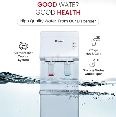 Water Dispenser, Hot & Cold, 2 Taps, Compressor Cooling, 5L/H Heating, 2L/H Cooling, Silicon W