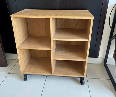 Wooden Storage Cabinet with Wheels