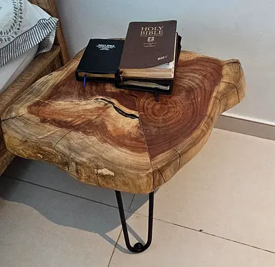 Natural Wood Side Table (Hand crafted -bought it from Lucky's Furniture & Handicrafts)