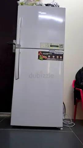 White double-door refrigerator