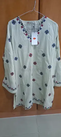 Khaadi Embroidered Shirt with Bellbottoms L