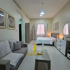 Furnished studio for monthly rent in Ajman, Al Jurf 2 - near Al Aqsa School ✔️ Includes bills an