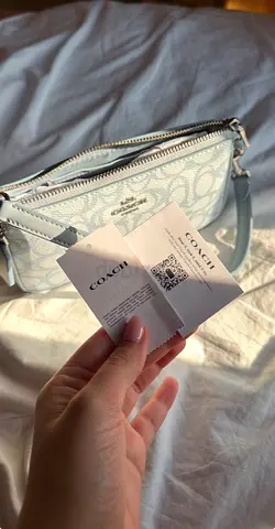 Light Blue Coach Signature Small Shoulder Bag with Tags NOLITA 19