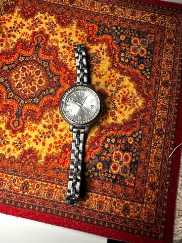 Fossil AM4352 Women’s Stainless Steel Watch – Crystal Bezel authentic