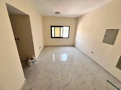 One bedroom and living room, second occupant, in a new building in Al Nuaimiya 2, with a large area, central air conditioning, and maintenance include