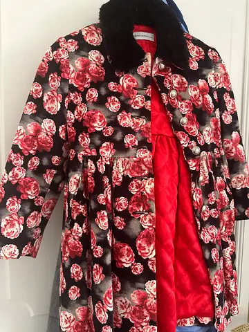Rare Roccobarocco Kids Italian Floral Coat – Made in Italy – Size 6A