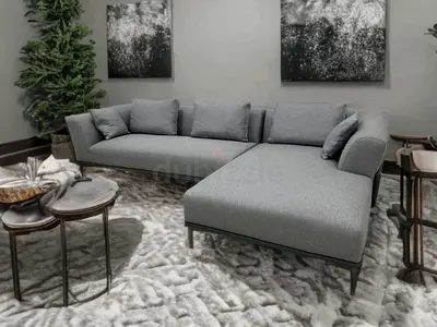 Marina home gray color lshape sofa