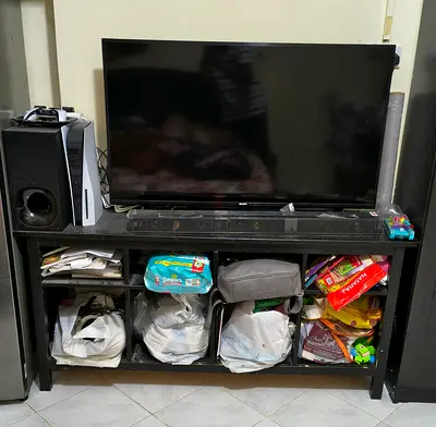 TV Table with storage cabinet (50 inch TV on table top for reference only)