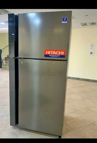 Hitachi Double Door Refrigerator - Stainless Steel Finish, Good Condition working fr home delivery