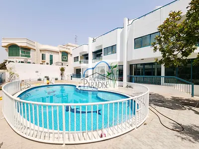 away from fly zone private entrance 4 Bedroom villa maids room / with basement /6 bathrooms/laundrshared swimming pool /2 parking For Rent in Mirdif/